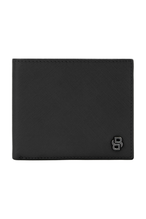 Money wallet with flap Double B Saffiano Black - 2