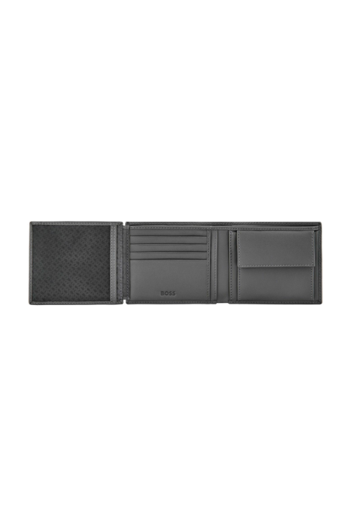 Money wallet with flap Double B Saffiano Grey - 4