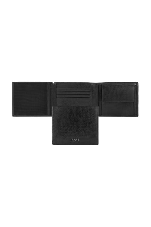 Money wallet with flap Grid Black - 1