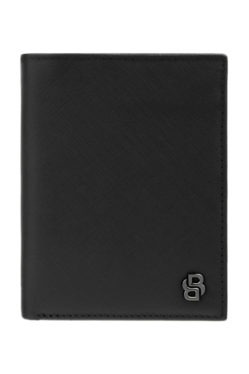 Money wallet with flap Double B Saffiano Black - 2