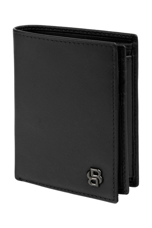 Money wallet with flap Double B Saffiano Black - 5