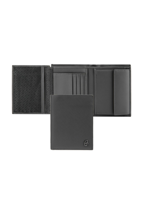 Money wallet with flap Double B Saffiano Grey - 1