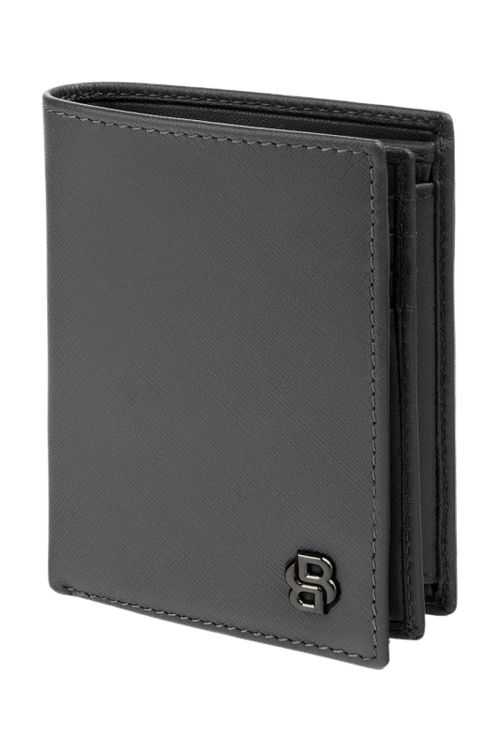 Money wallet with flap Double B Saffiano Grey - 5