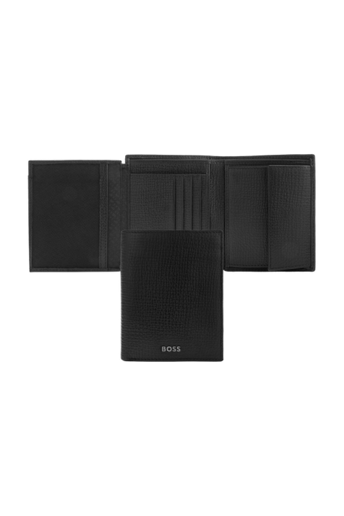 Money wallet with flap Grid Black - 1