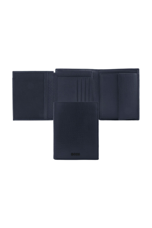 Money wallet with flap Grid Navy - 1