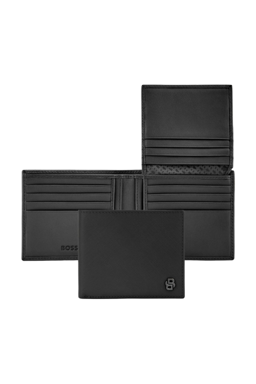 Card wallet with flap Double B Saffiano Black - 1