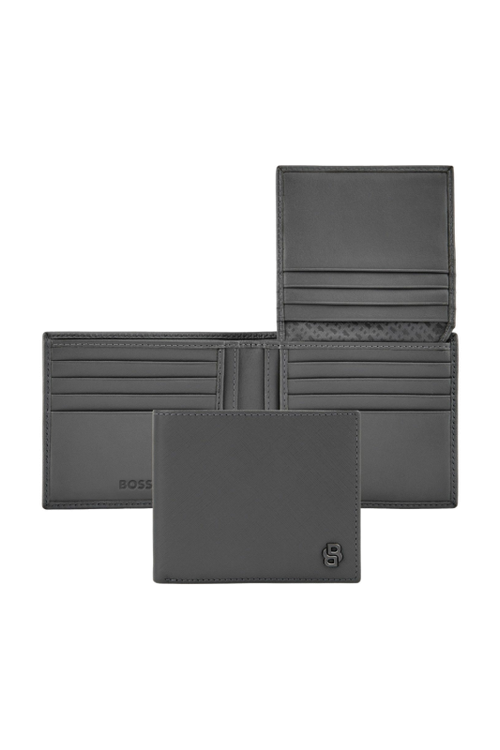 Card wallet with flap Double B Saffiano Grey - 1