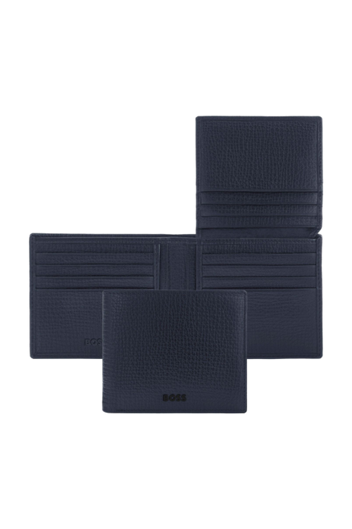 Card wallet with flap Grid Navy - 1