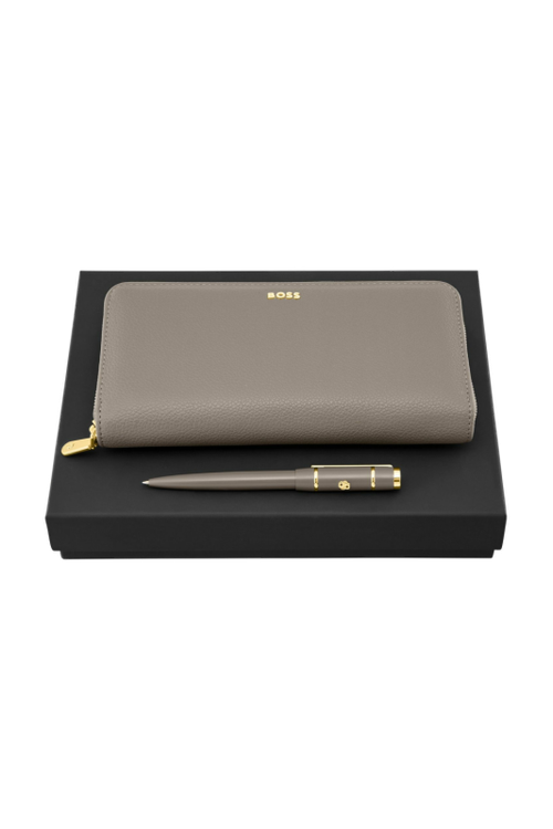Set HUGO BOSS Taupe (ballpoint pen & travel purse) - 1