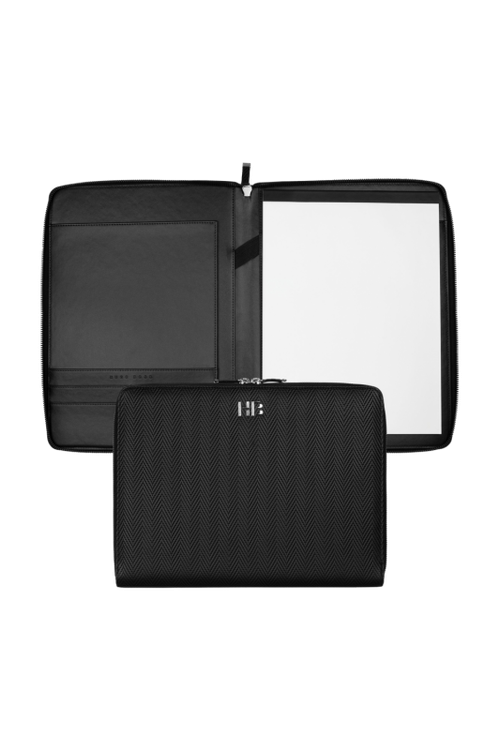 Conference folder zip A4 Herringbone Black - 1