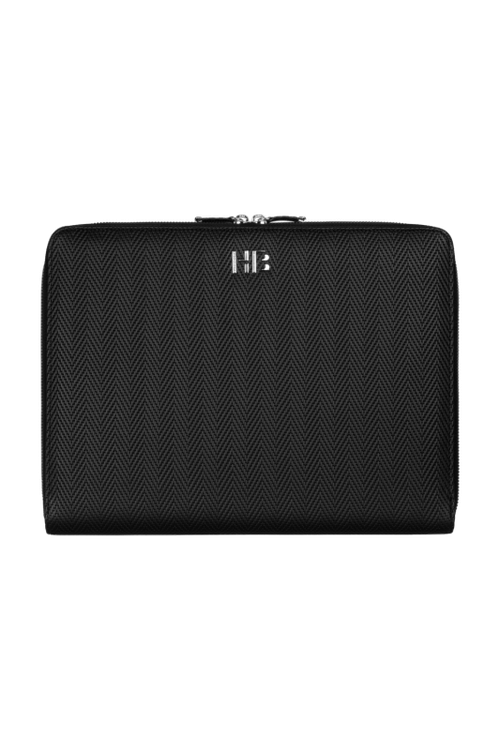 Conference folder zip A4 Herringbone Black - 2
