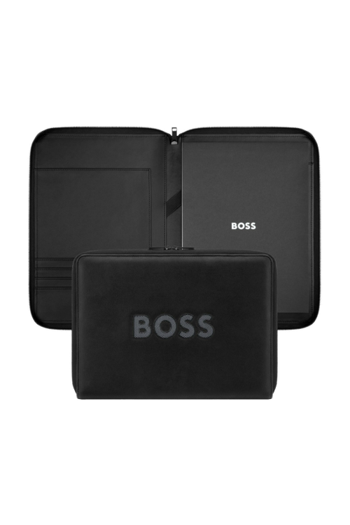 Conference folder zip A4 Boss Cut Out Black & Grey - 1