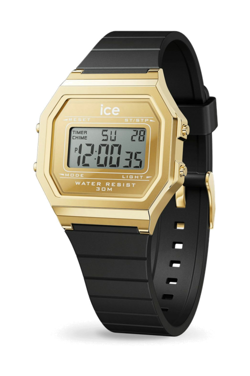 ICE digit retro-Metal gold mirror-Black-Small - 1
