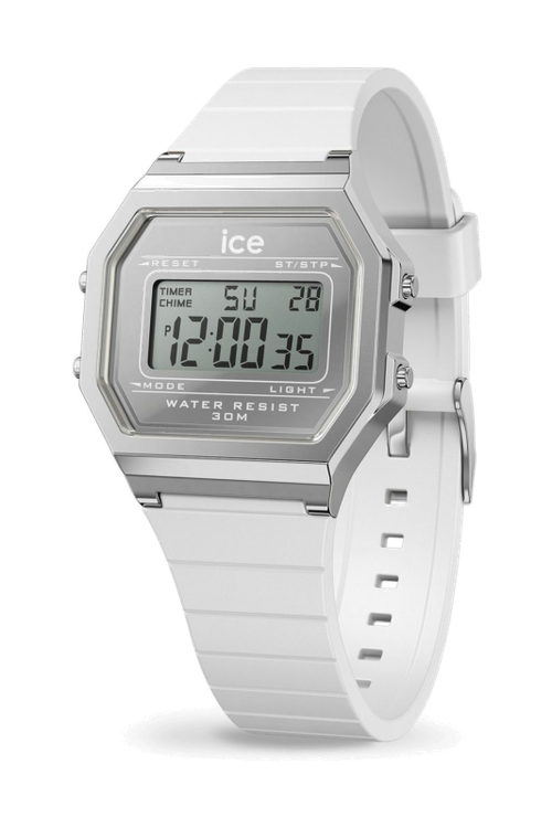 ICE digit retro-Metal silver mirror-White -Small - 1