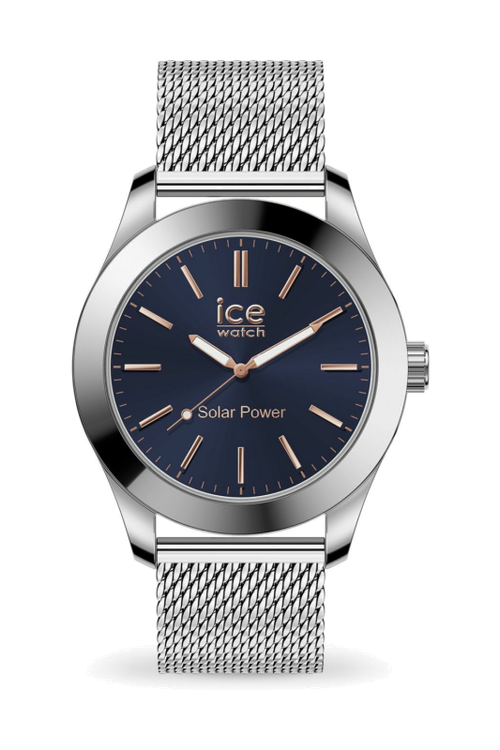 ICE steel solar Silver Dark Blue Milanese - 1