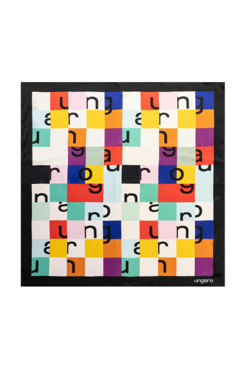 Hedvábný šátek Ada Black/multi