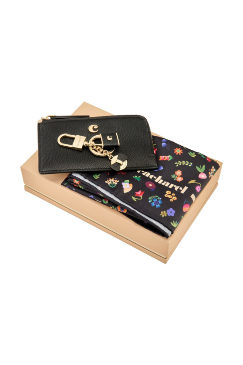 Set Séraphine Black (key ring, card holder & scarf) - 1