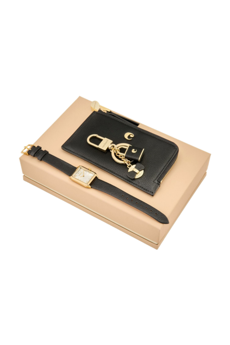 Set Séraphine Black (key ring, card holder & watch) - 1