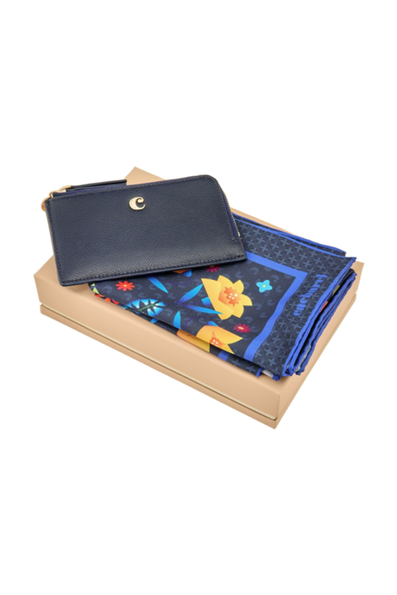 Set Cacharel Navy (card holder & scarf) - 1