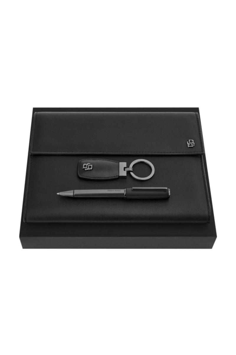 Set HUGO BOSS Black & Gun (ballpoint pen, folder A5 & key ring) - 1