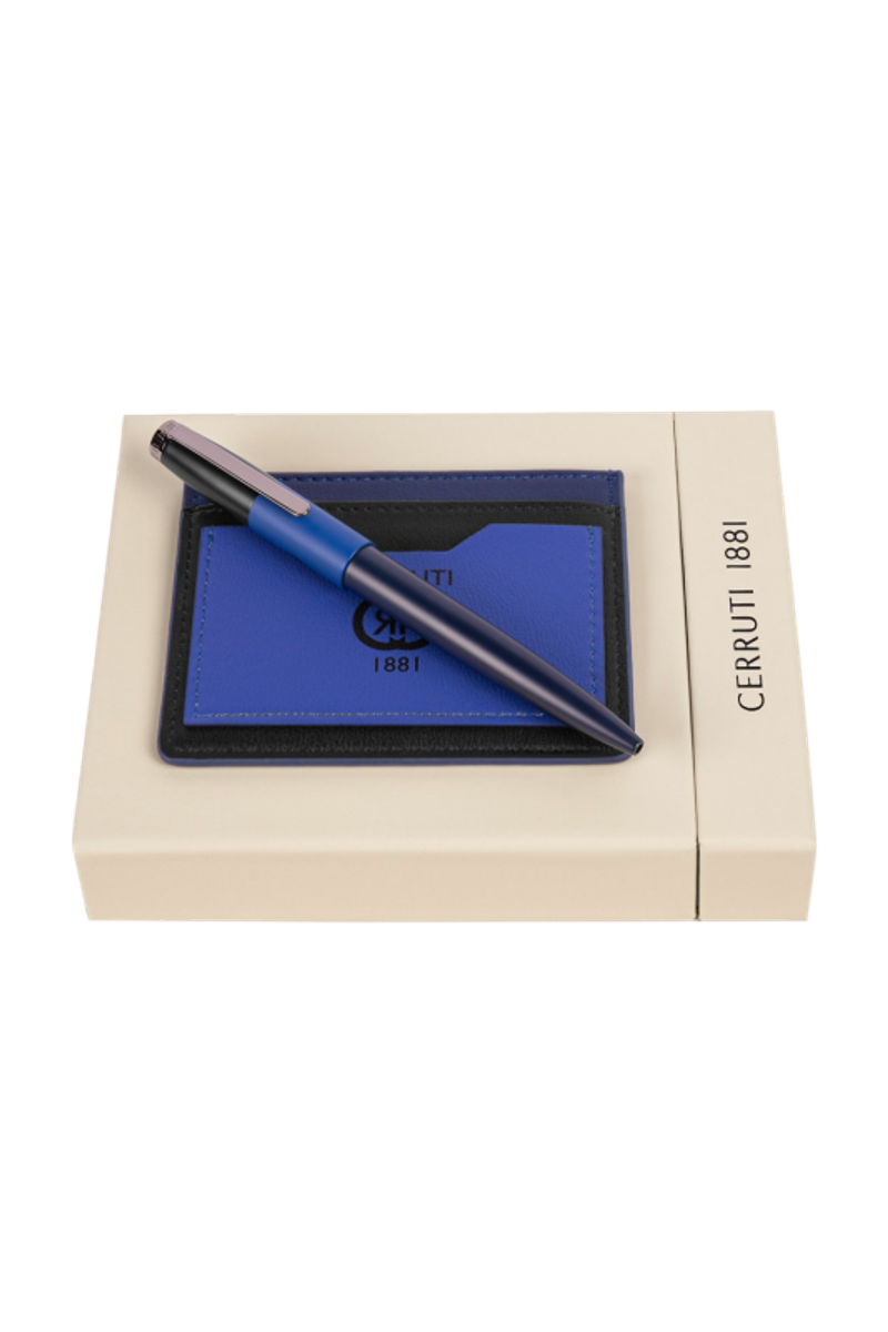 Set Brick Navy Bright Blue (ballpoint pen & card holder) - 1