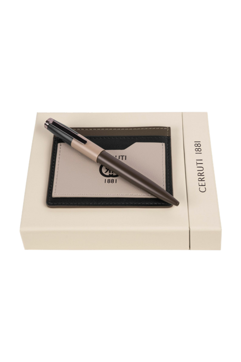 Set Brick Beige Khaki Black (ballpoint pen & card holder) - 1