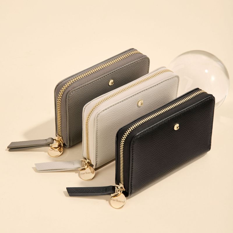 Zipped wallet Séraphine Light Grey - 8