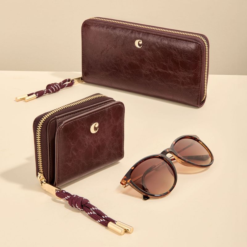 Card wallet with flap Philomène Burgundy - 8