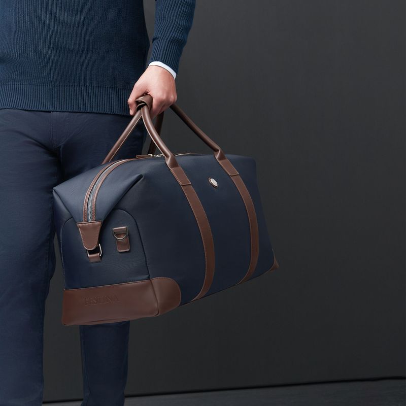 Travel bag Button Navy & Brown - 10