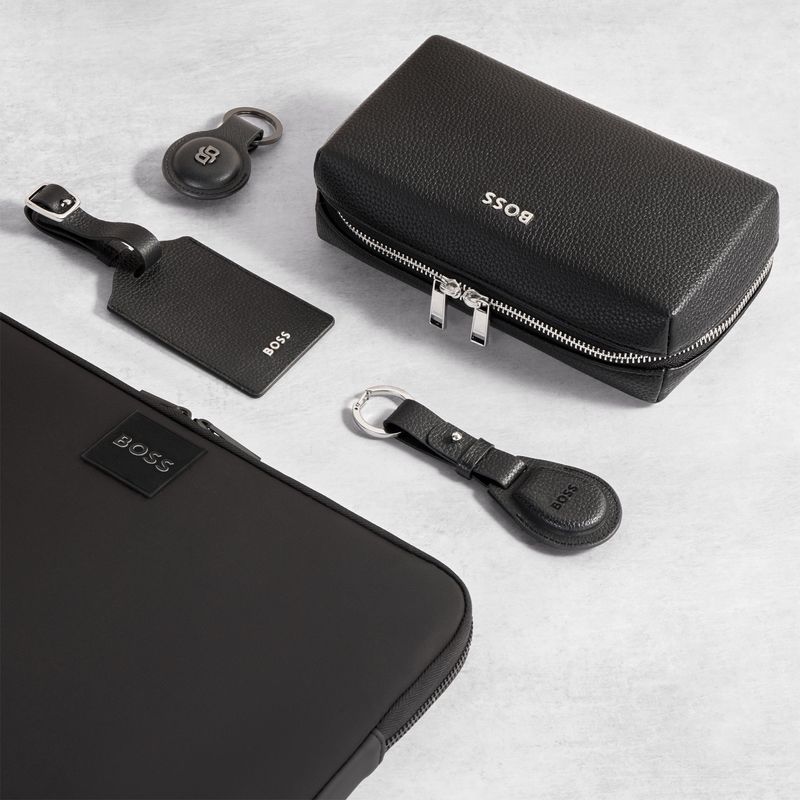 Key ring with AirTag holder Double B Saffiano Black - 4