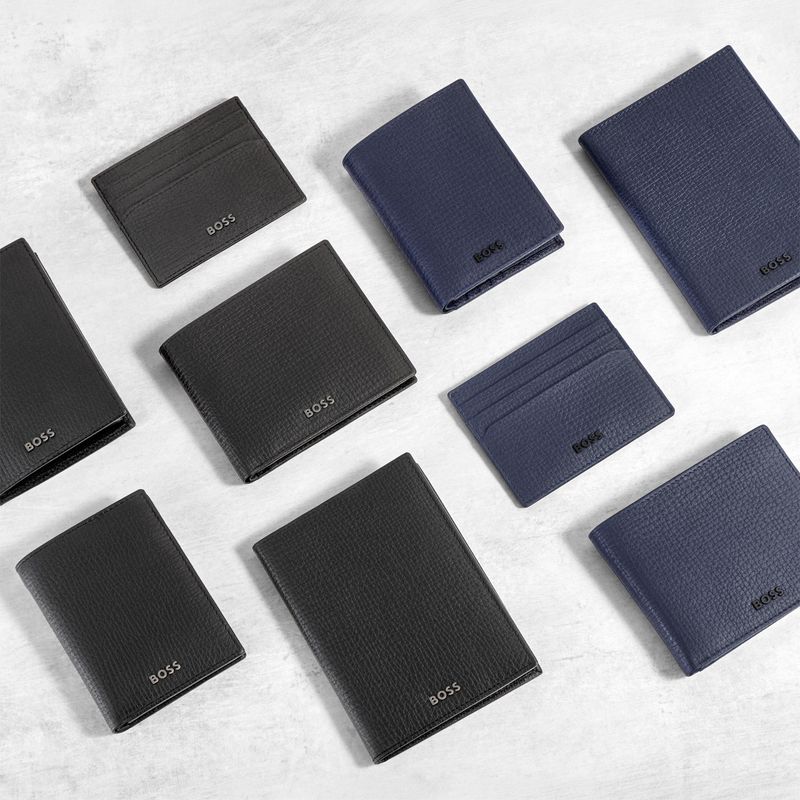 Card holder with flap Grid Black - 7