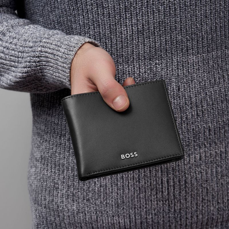 Money wallet with flap Classic Smooth Black - 7