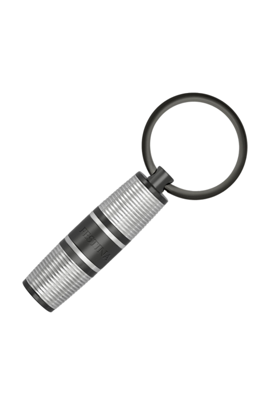 Porte-clefs Bold Stripe Chrome & Gun