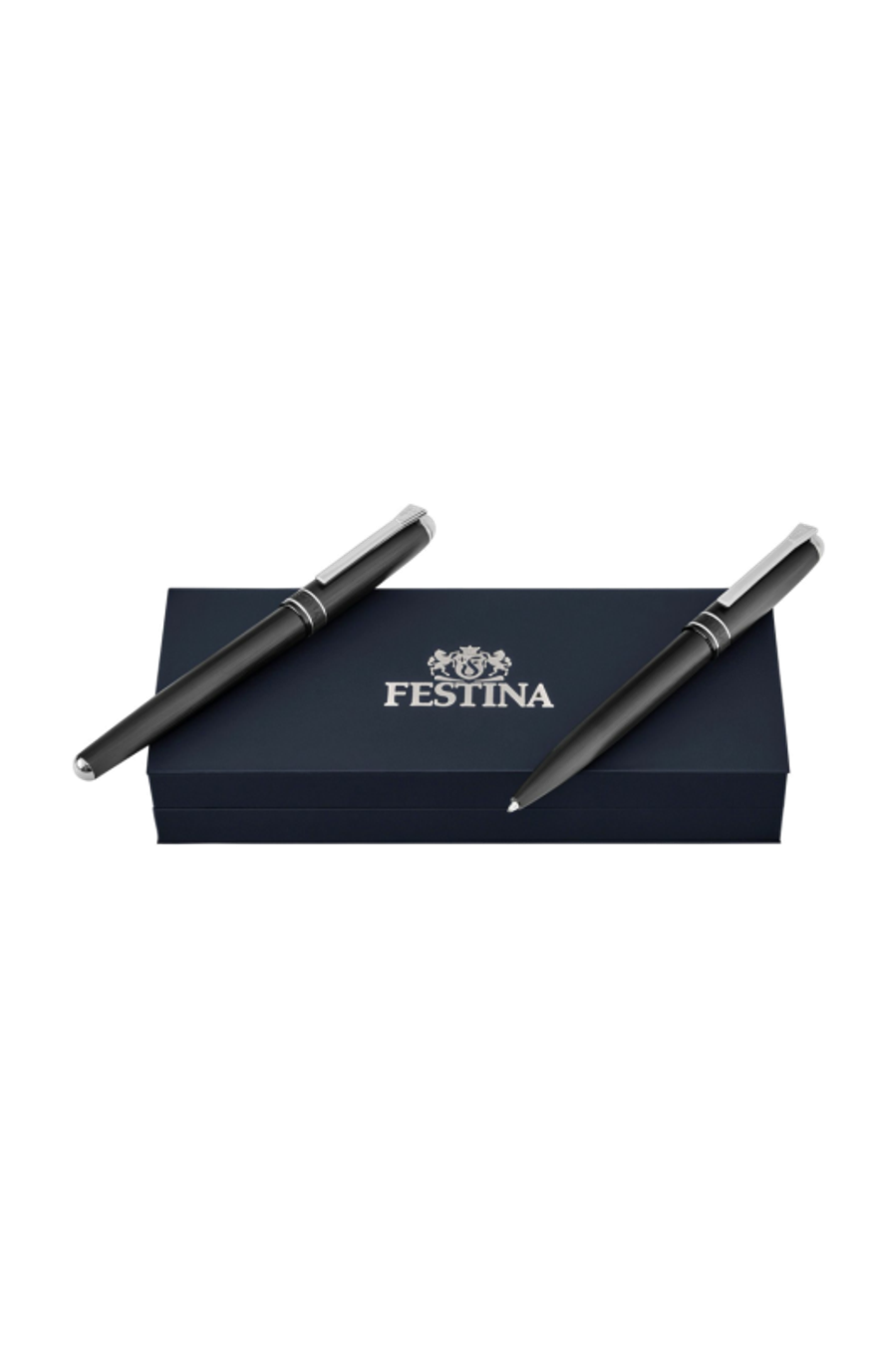 Set Classicals Brushed Black & Chrome (ballpoint pen & fountain pen)