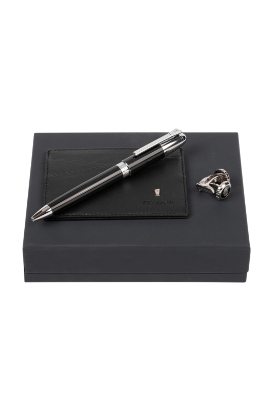 Parure (stylo bille, porte-cartes & boutons de manchette)