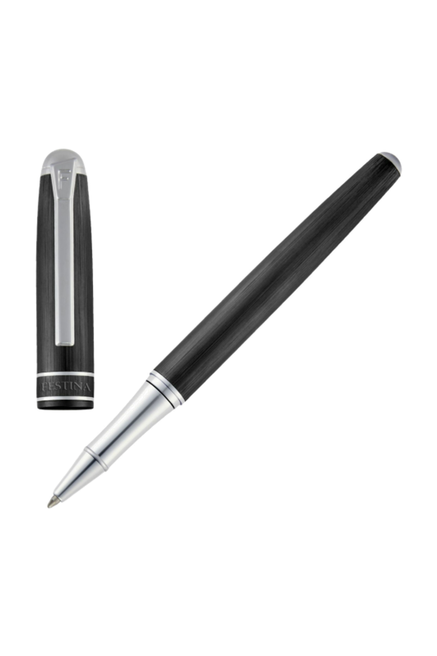 Penna Rollerball Classicals Brushed Black & Chrome