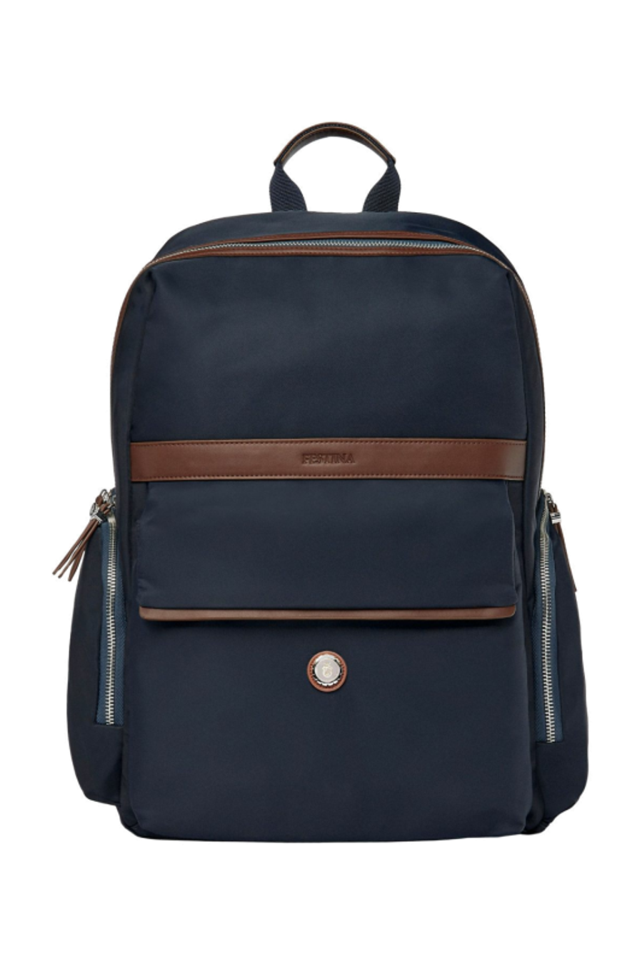 Rucksac Button Navy & Brown