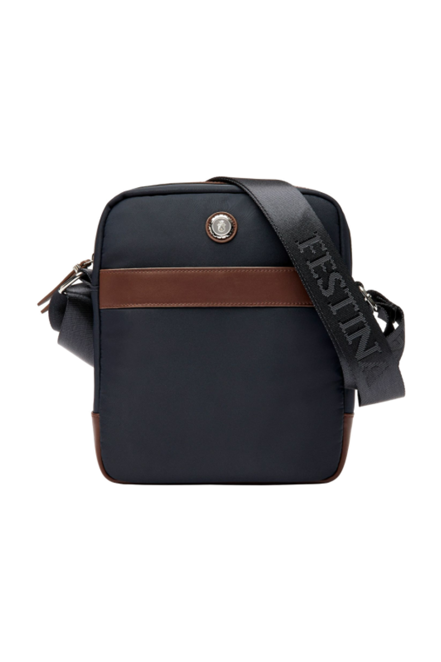 Reporter Tasche Button Navy & Brown