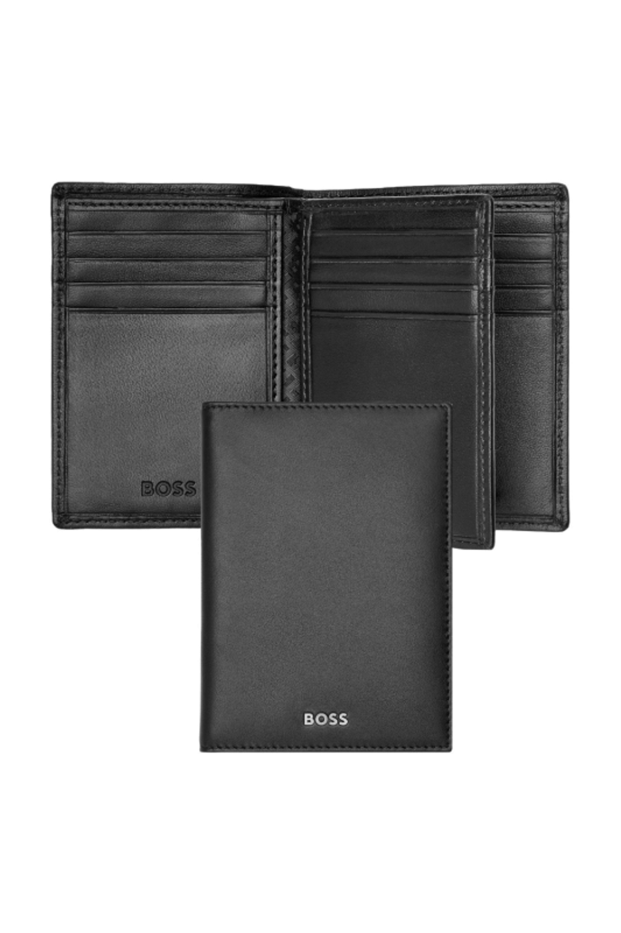 Porte-cartes Trifold Classic Smooth Black