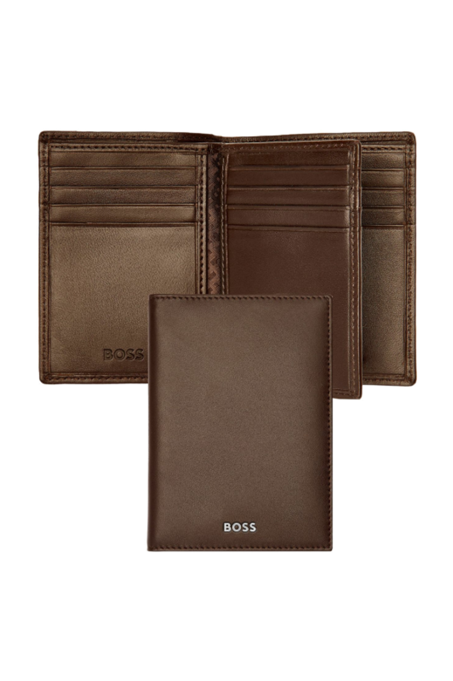 Trifold Kartenhalter Classic Smooth Brown