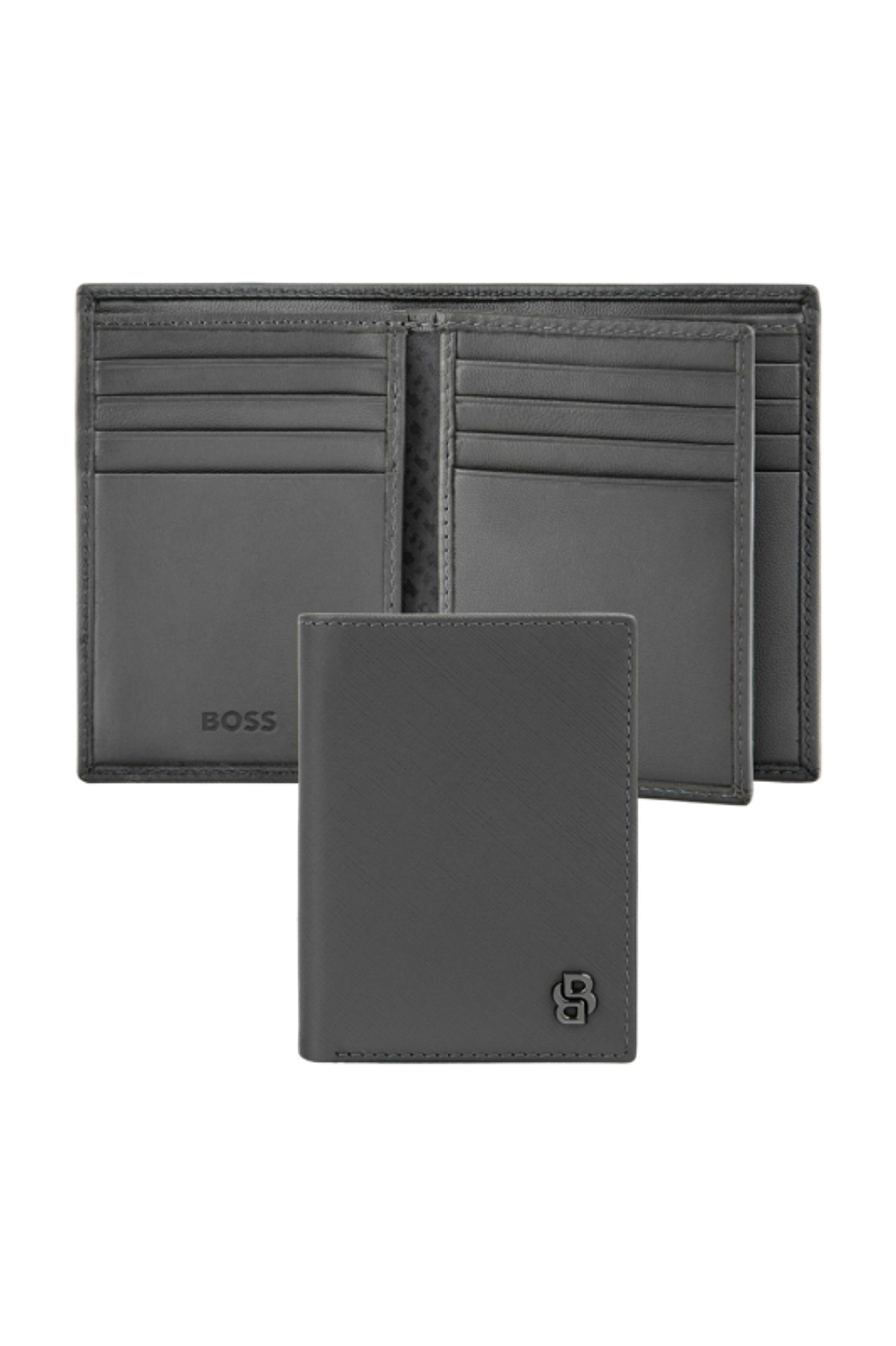 Card holder with flap Double B Saffiano Grey