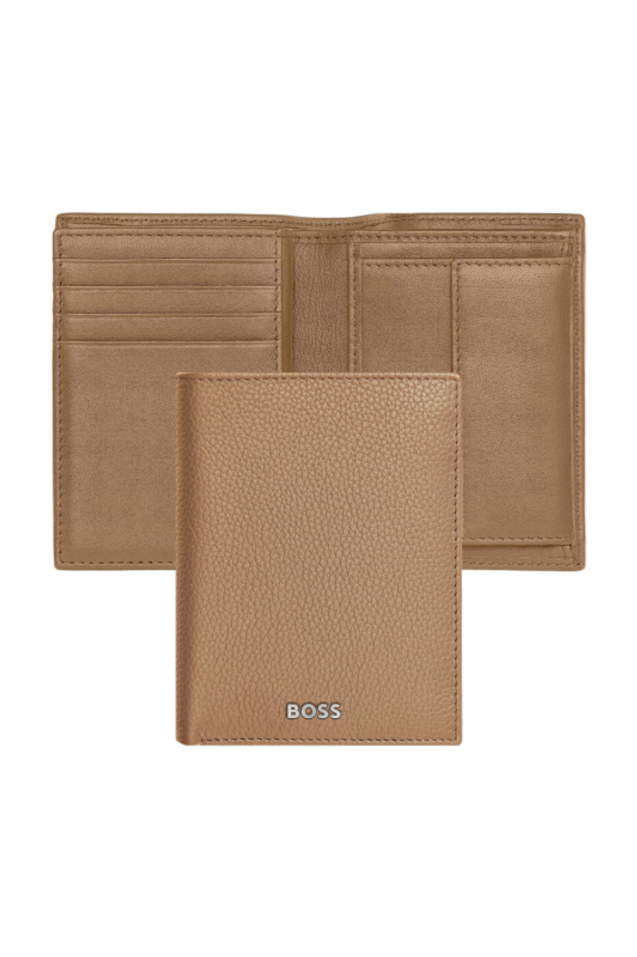Kartenetui mit Umschlag Classic Grained Camel