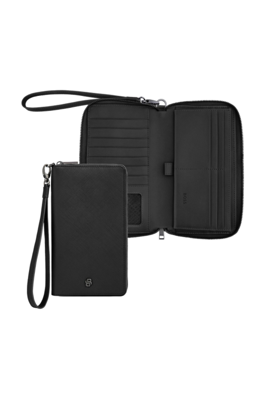 Brieftasche Double B Saffiano Black