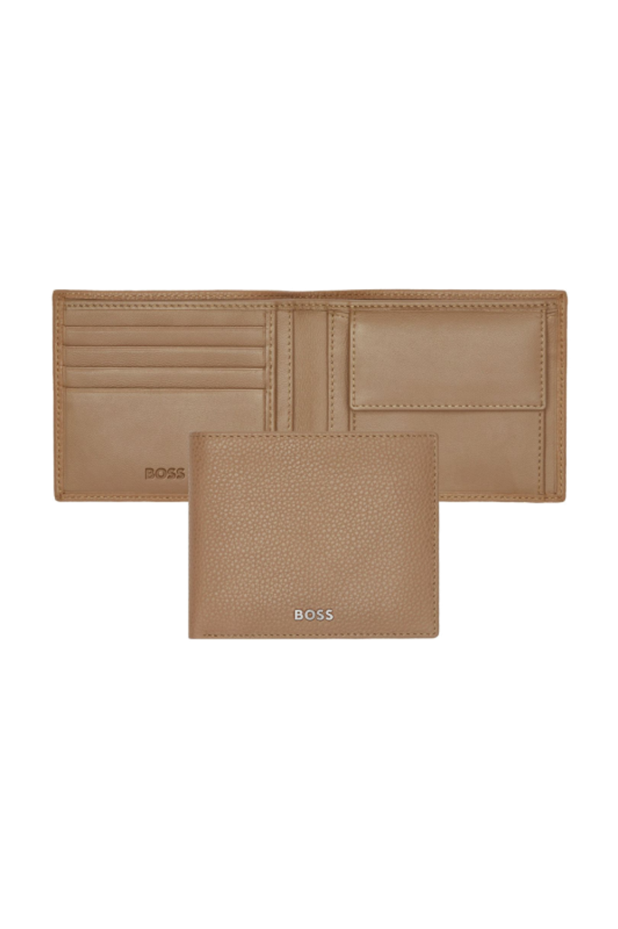 Portefeuille met muntvak Classic Grained Camel