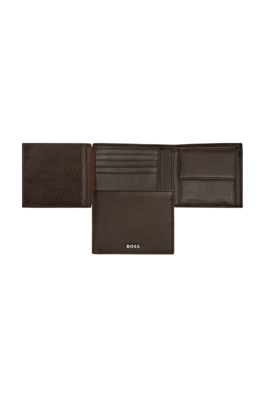 Portafoglio con porta monete Classic Smooth Brown