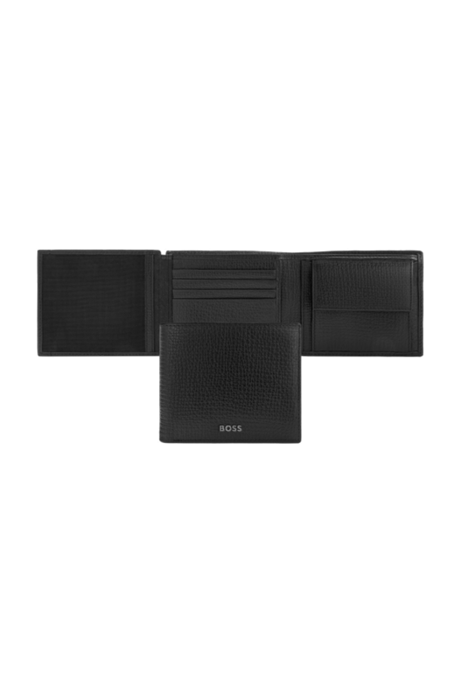 Portafoglio con porta monete Grid Black