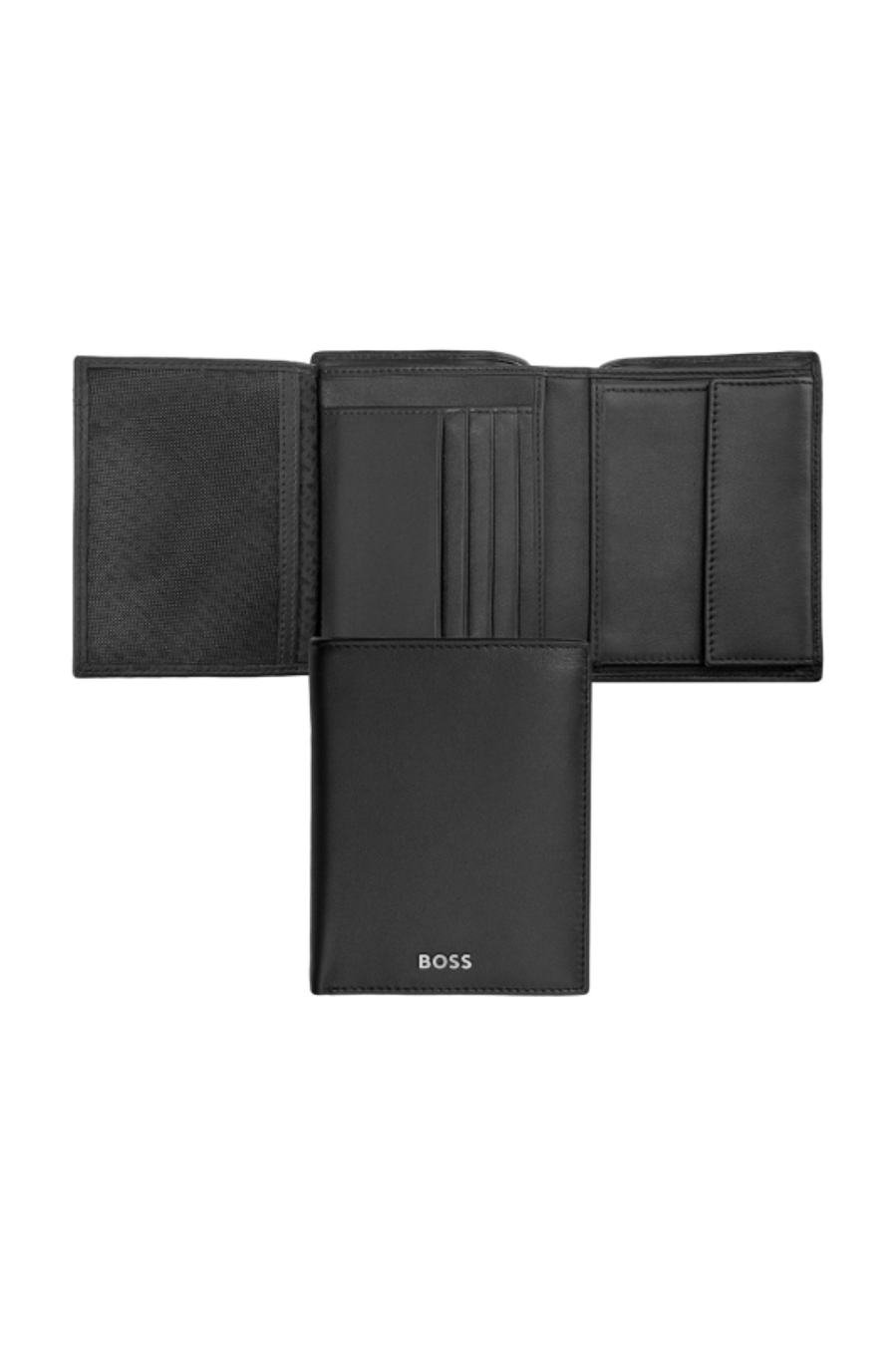 Portafoglio con porta monete Classic Smooth Black