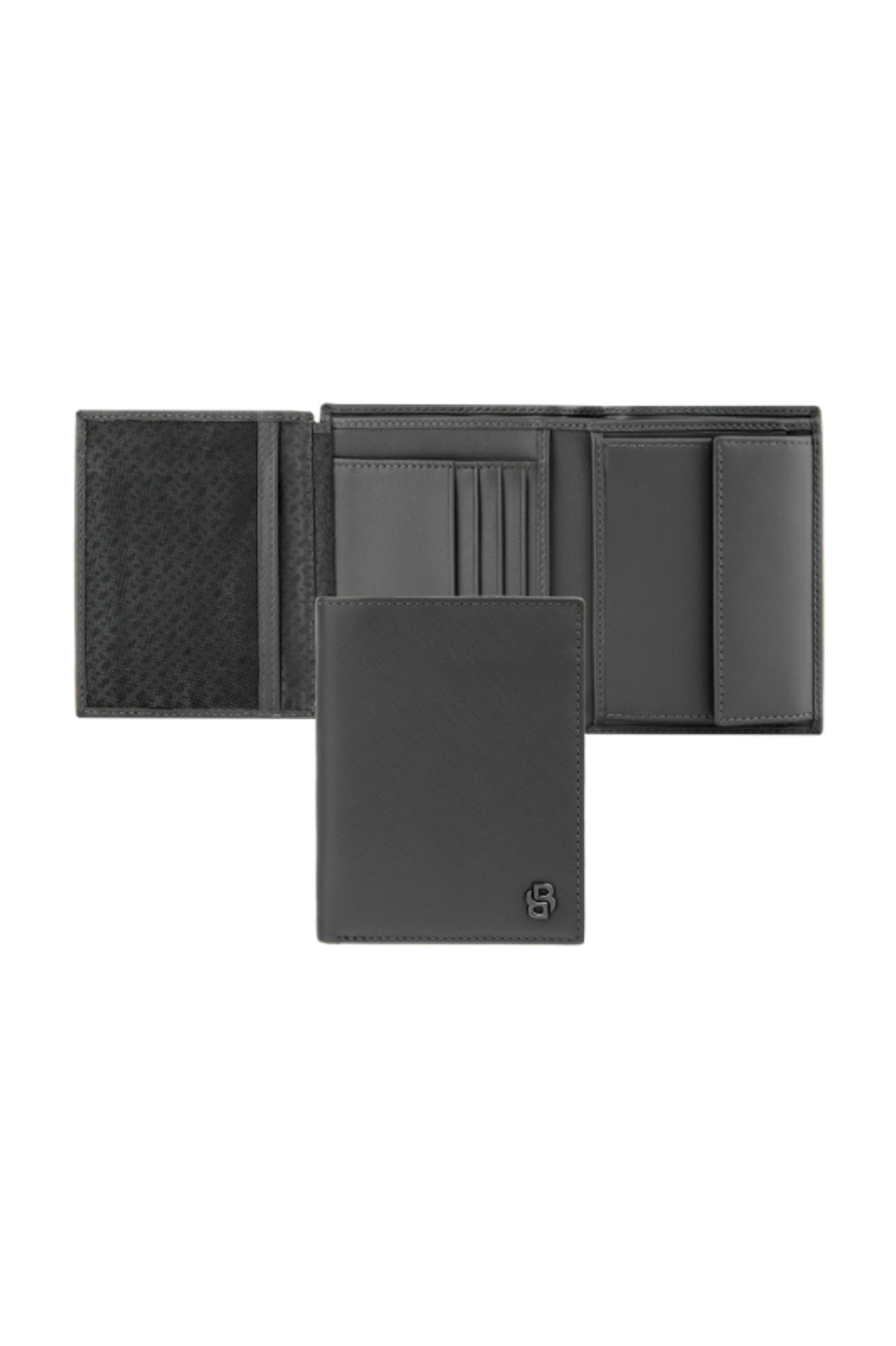 Portafoglio con porta monete Double B Saffiano Grey