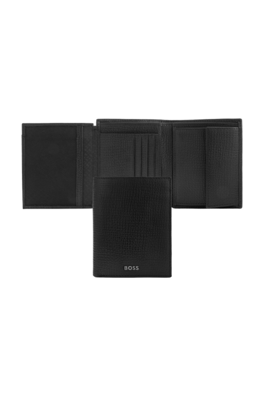 Portafoglio con porta monete Grid Black