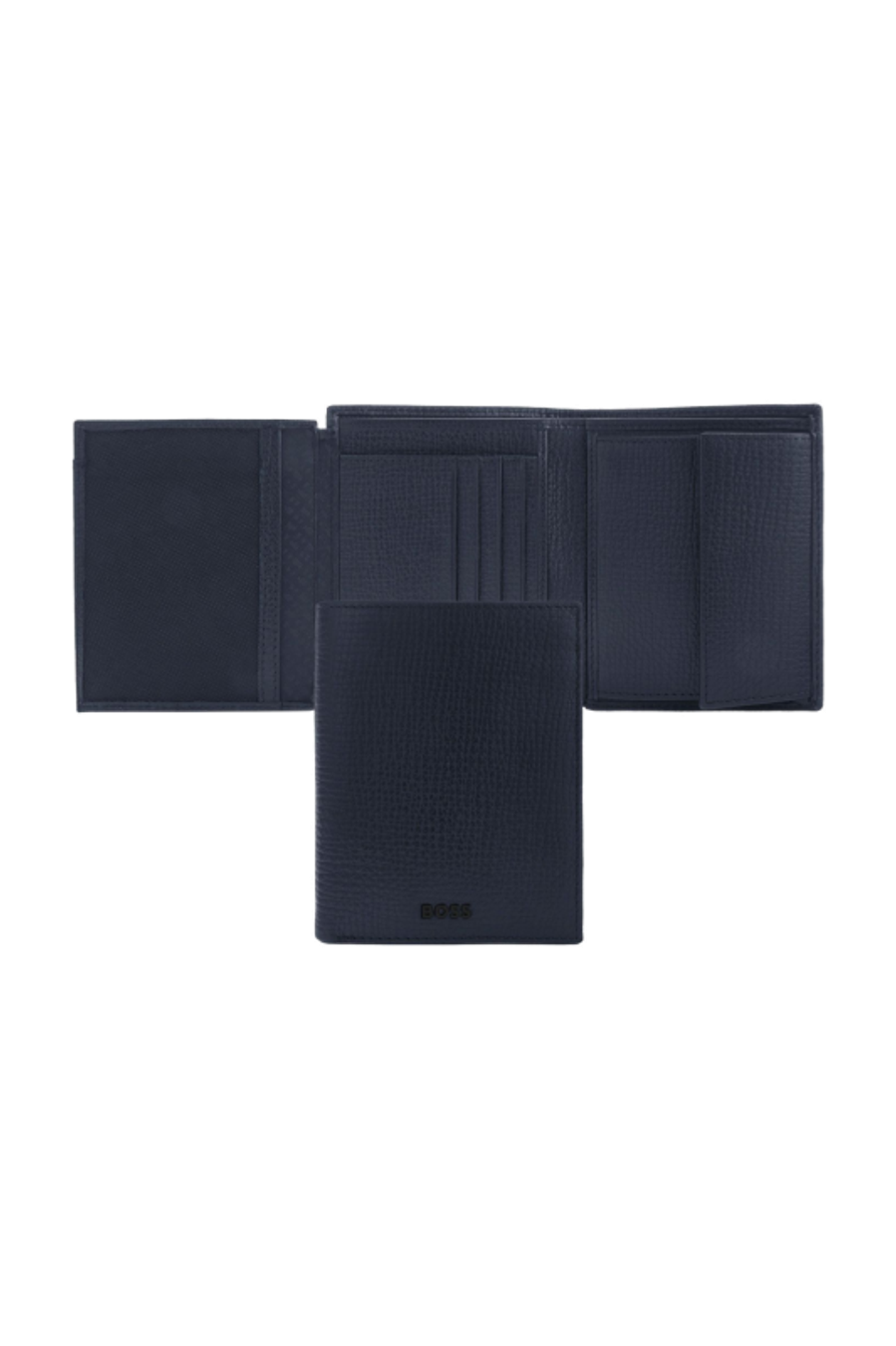 Portafoglio con porta monete Grid Navy
